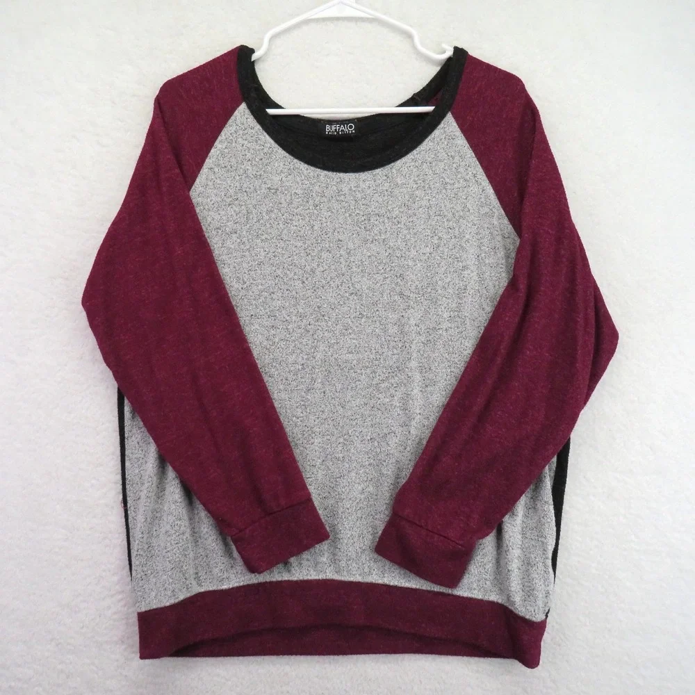 Buffalo David Bitton Sweater Mens‎ Large Raglan Pullover Long Sleeve Crewneck